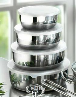 Table De Cuisson Induction Casseroles Pan Set 20 Pièces En Acier Inoxydable Cuisine Pots Bols Nouveau