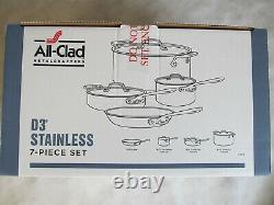 Tous Clad D3 18/10 Acier Inoxydable 7 Pc Piece Tri-ply Cookware Set New