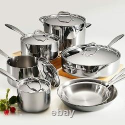 Tramontina Gourmet 12 Pièce Tri-ply Clad Stainless Steel Cookware Set New