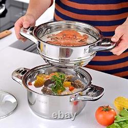 Velaze Pot & Pan Sets 16piece En Acier Inoxydable Cookware Set Induction Safe Silver