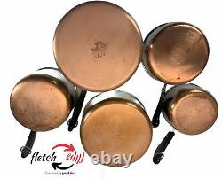 Vintage 16 Piece Revere Ware Copper Bottom Cookware Set Stock Pot Pans Lids