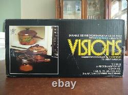 Vintage 1986 Corning Visions Gamme Top Cookware Amber Set 6 Pièces Nib V-300-n