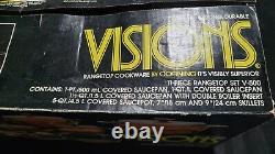 Vintage Nouveau 1988 Corning Visions Range Top Cookware Amber 11 Piece Set V-500