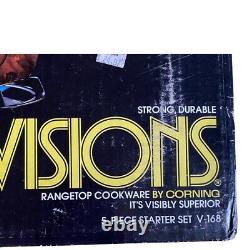 Visions Rangetop Cookware Par Corning 5 Pièces Starter Set V-168 Nib